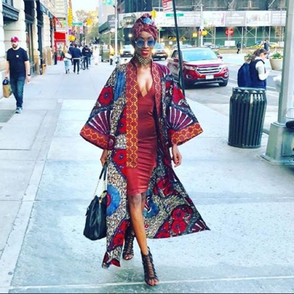 African wax day kimono